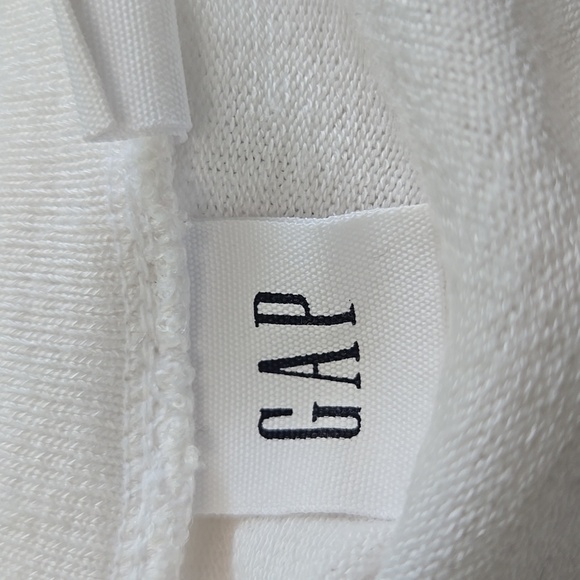 GAP White Cap Sleeve Relaxed Knit Polyester White V Neck Summer Top Size Large - Picture 5 of 5